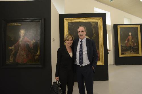 Sabrina Strolego (Console onorario Austria a Trieste) e Gianni Torrenti (Assessore regionale Cultura, Sport e Solidarietà) alla presentazione della mostra "Maria Teresa e Trieste. Storie e culture della città e del suo porto" - Trieste 06/10/2017